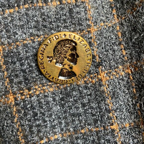 VTG Urban Suburban by Moordale Tweed Coat Gold Satin Lined High Split Side Large - Picture 6 of 14